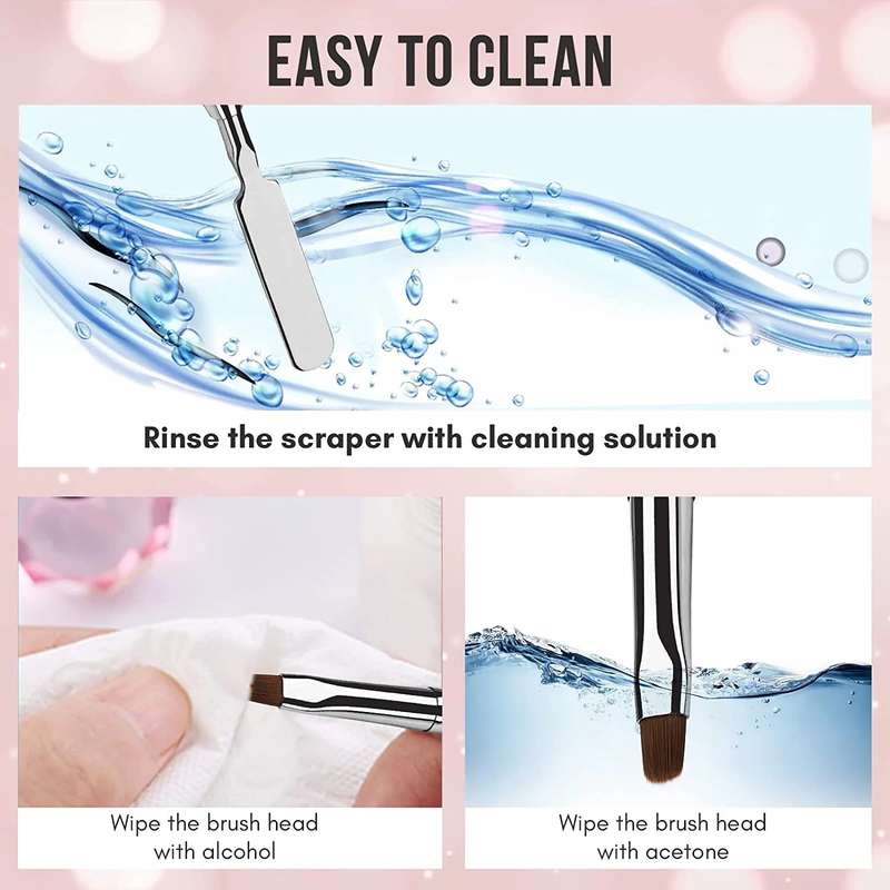 Gel Nail Brush with spatula, Dual-Ended Nail Art Brush, 2 IN 1 design Gel Brushes for Nails and S...
