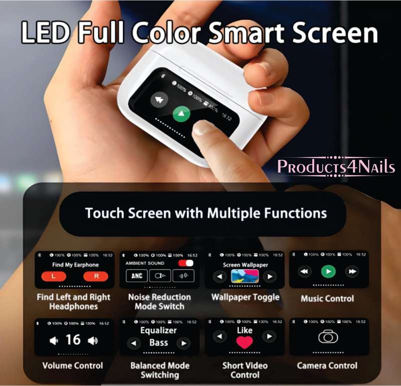 ANC/ENC Double Dark Noise Reduction Touch Control Earbuds - WIRELESS EARPHONES