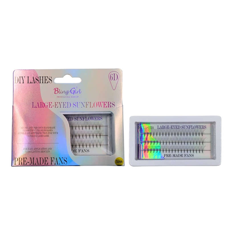 Bling Girl Pre-Made Fan Eyelashes 10mm, 12mm, 14mm - 6D