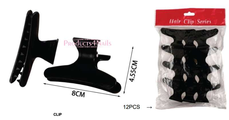 Butterfly Hair Clips 12pcs Elegant Black