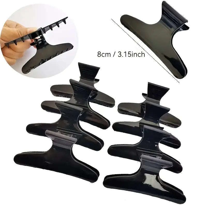 Butterfly Hair Clips 12pcs Elegant Black