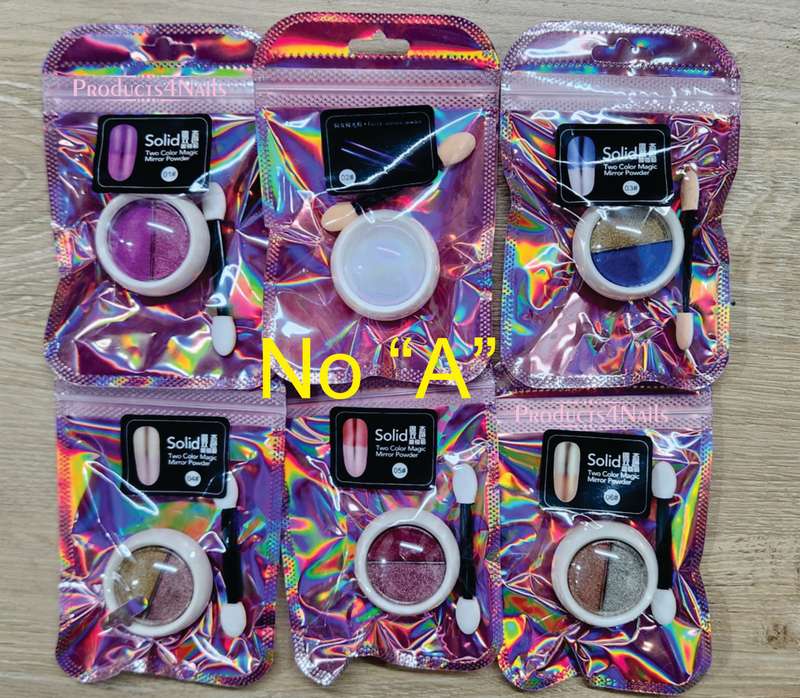 CHROME Powder Double Side 6pcs / 12 Colours (MIX)