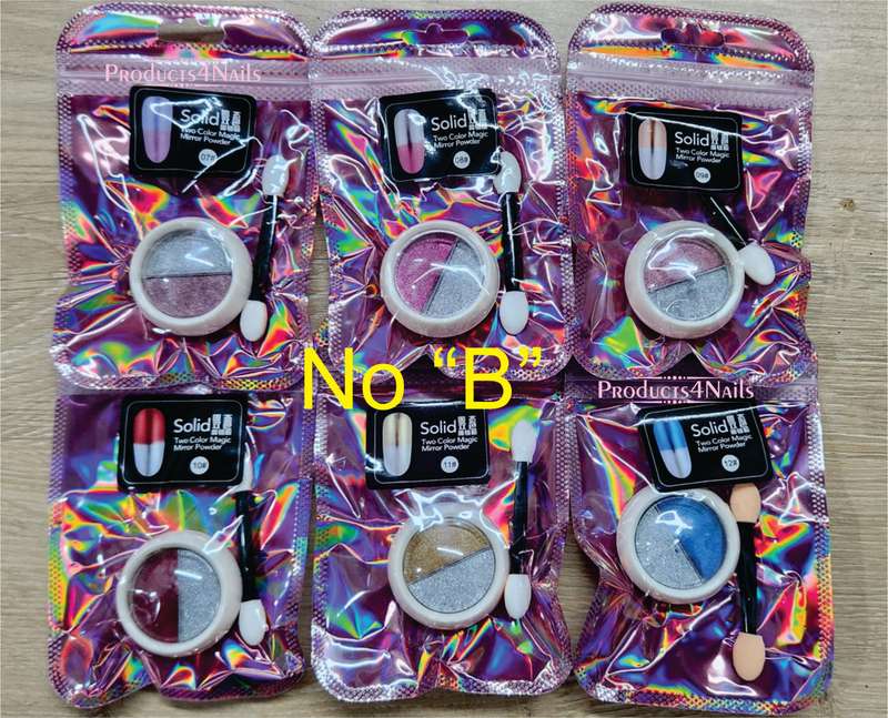 CHROME Powder Double Side 6pcs / 12 Colours (MIX)