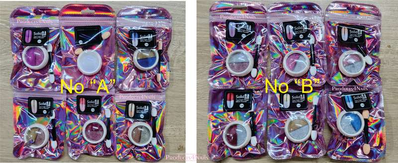 CHROME Powder Double Side 6pcs / 12 Colours (MIX)