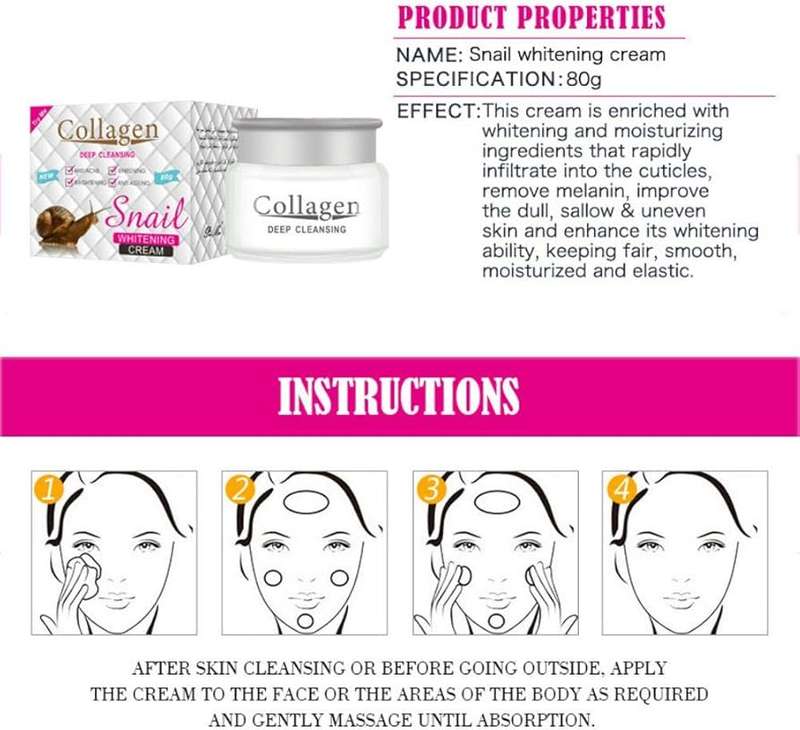 Collagen Snail Whitening Cream for Facial Cream Skin Moisturizing Anti-aging Whitening Protective...