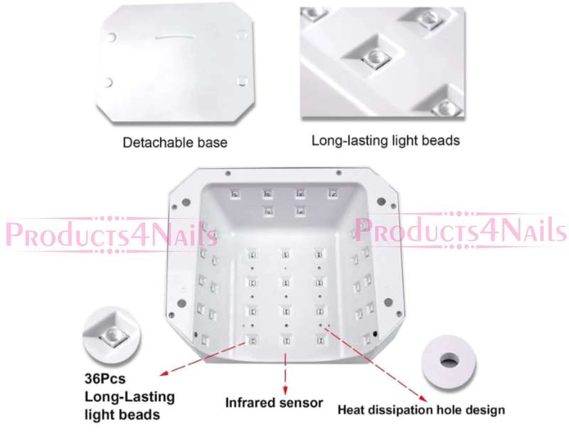SUN S50 Cordless 54W UV.LED UV Nail Lamp - 2-in-1 with 9600mAh USB Cordless UV Nail Curling Dryer...
