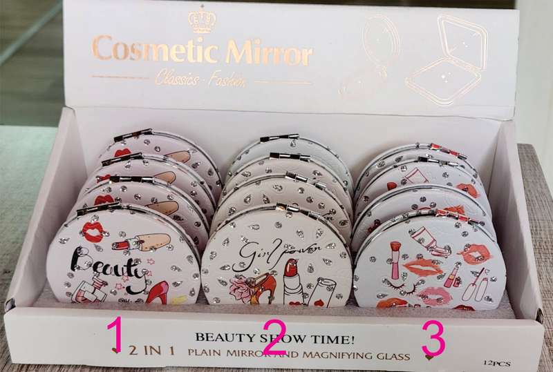 Cosmetic Mirror Classics Fashion 2 in 1 (Plain Mirror and Magnifying Glass)