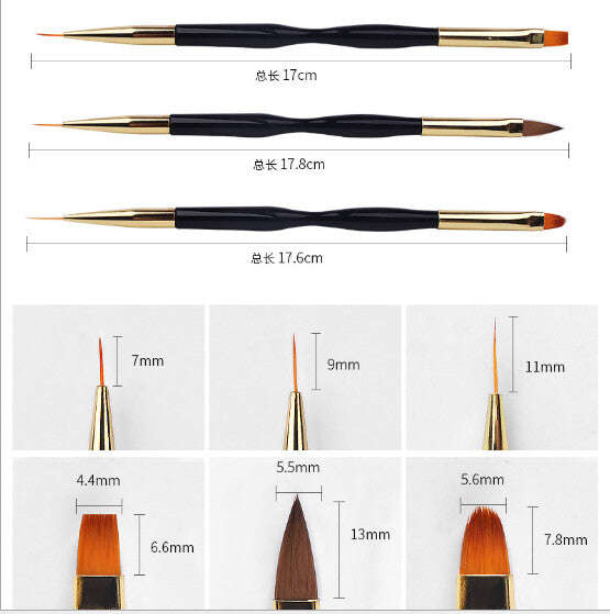 Double Side Strip Brush for Acrylic or Poly Gel