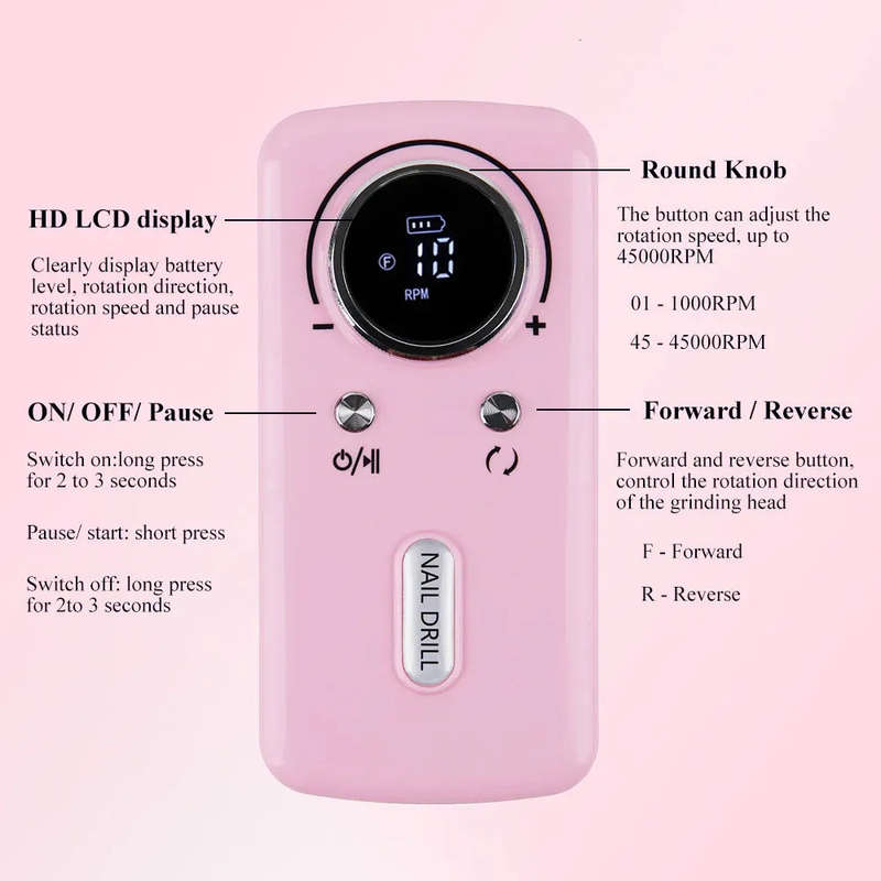 Nail Drill Machine Professional Edition 45000RPM - TOT-V6