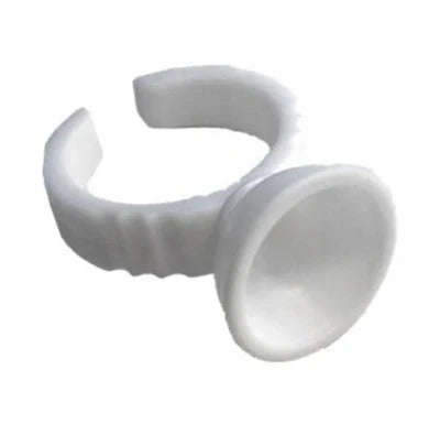 Eyelash Glue Ring Holder 50pcs - White