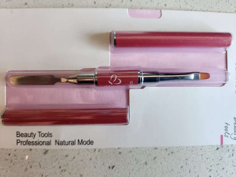 Gel Nail Brush with spatula, Dual-Ended Nail Art Brush, 2 IN 1 design Gel Brushes for Nails and S...