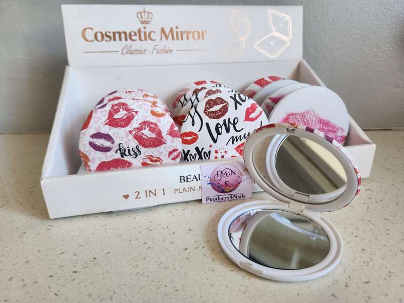 Cosmetic Mirror Classics Fashion 2 in 1 KISS (Plain Mirror and Magnifying Glass)