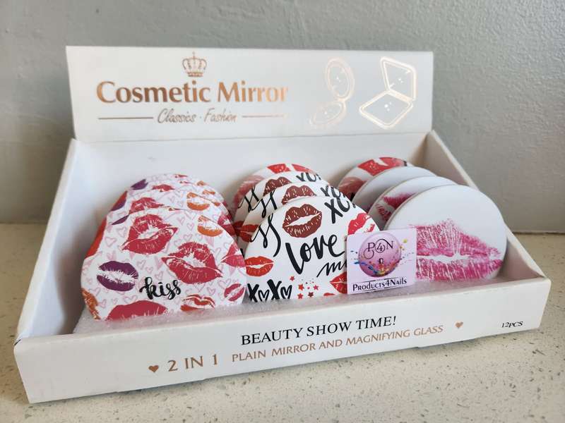 Cosmetic Mirror Classics Fashion 2 in 1 KISS (Plain Mirror and Magnifying Glass)