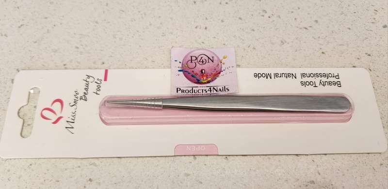 Tweezer Straight Pointed Stainless Steel Silver