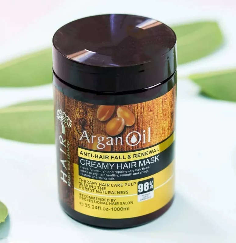 Hair Mask Lightness Argan Oil From Morocco Anti Hair Fall & Renewal Creamy -1000ml
