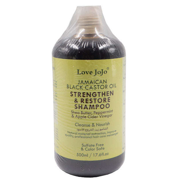 Love JoJo Jamaican Black Castor Oil Strengthen & Restore Shampoo 500ml (SULFATE FREE & COLOUR SAF...
