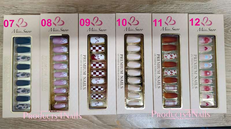 Premium Press On Nails (MEDUIM COFFIN) 24 Pieces with PRESS ON GLUE