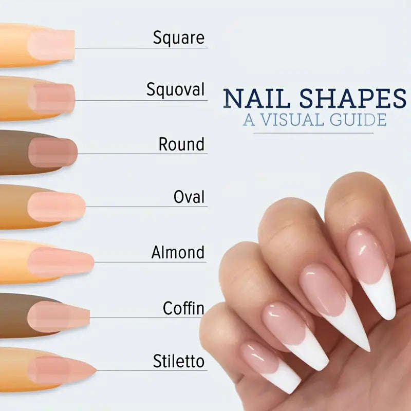 Nail Form Rectangular Horseshoe Shaped DOUBLE THICK - Acrylic Gel Manicure Extension Tool With Na...