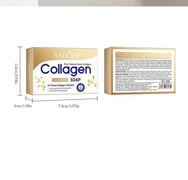 Sadoer Collagen Soap 10 Times Collagen Content 100g