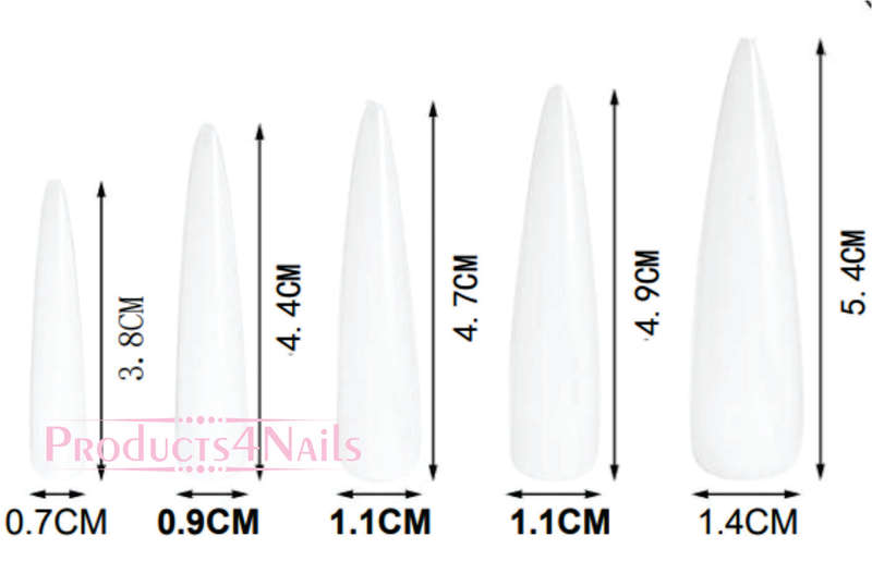 Stiletto Nail Tips Standard Size 240pcs/12Sizes Light and Flexible Stronger Adhesion
