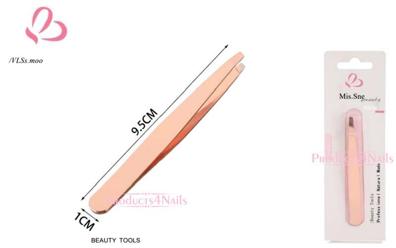 Eyebrow Tweezer Pointed Slant - ROSE GOLD - Miss Smoo