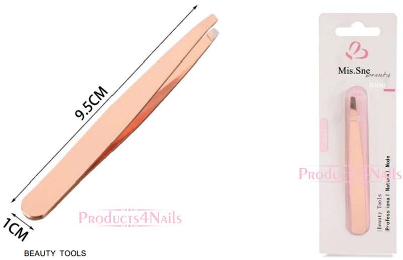 Eyebrow Tweezer Pointed Slant - ROSE GOLD - Miss Smoo