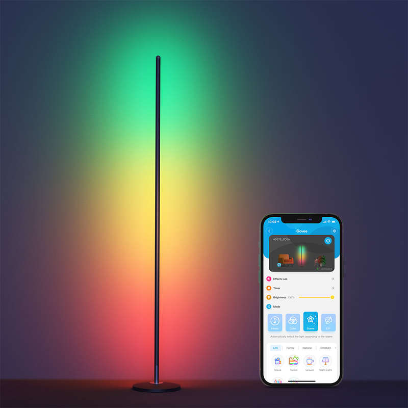 Govee RGBICW Smart Corner Floor Lamp (1.3m High) - Smart LED Light