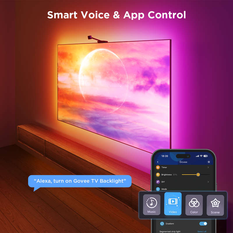 Govee Smart TV Backlight 3S Netflix Version (55-65 inches) - UNBOXED DEAL