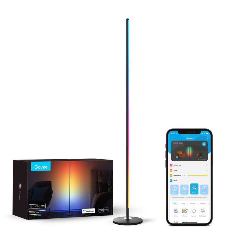 Govee RGBICW Smart Corner Floor Lamp (1.3m High) - Smart LED Light