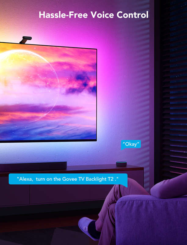 Govee DreamView T2 TV Backlight - Colour Sense Cam & LED Strip (55~65 / 75~85 inch)