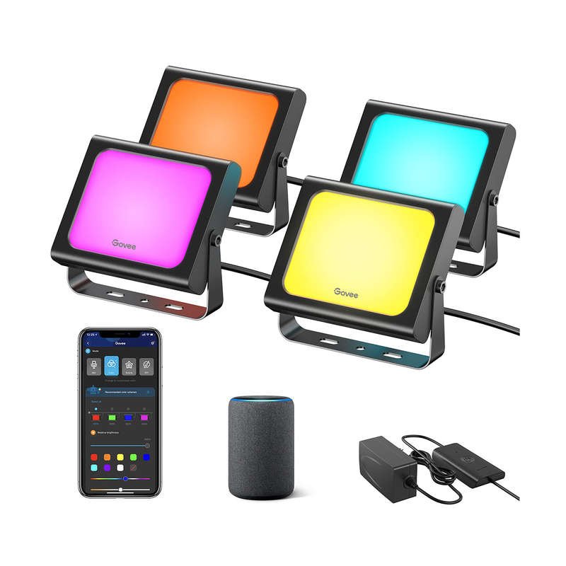 Govee RGBICWW LED Smart Flood Lights (4 Pack) - Smart Light UNBOXED DEAL