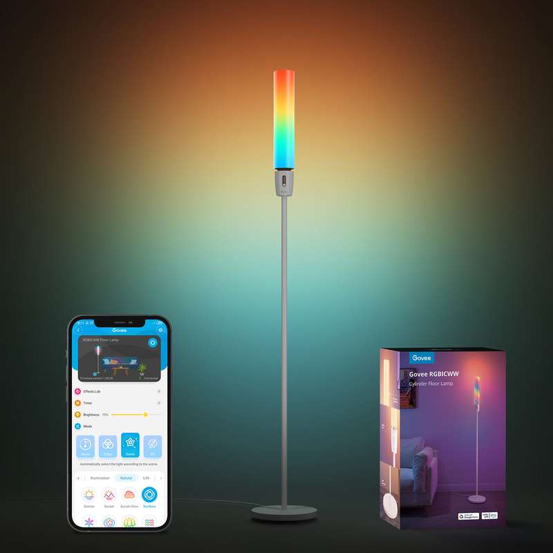 Govee RGBICWW Cylinder Floor Lamp - Smart Ambiance Room Decor Light