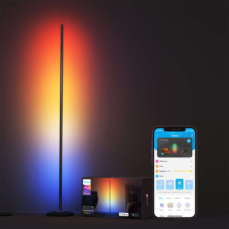 Govee RGBICW Smart Corner Floor Lamp (1.3m High) - Smart LED Light