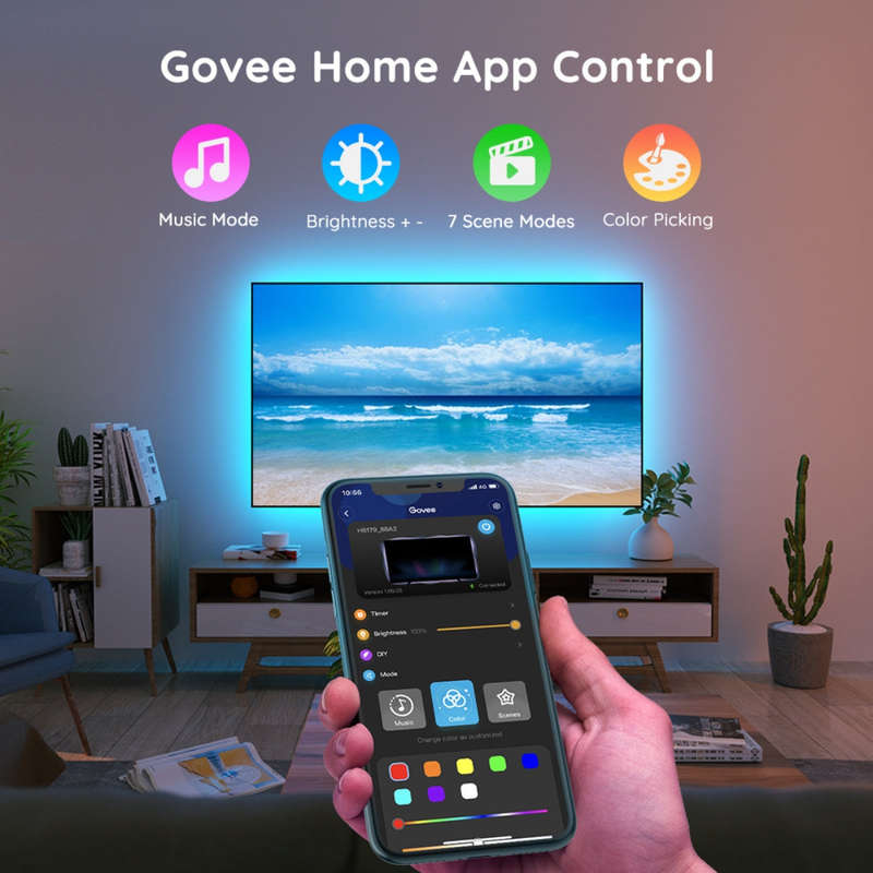 Govee Bluetooth RGB LED Backlight Strip for TVs (TV Sizes of 46-60 Inches) - UNBOXED DEAL