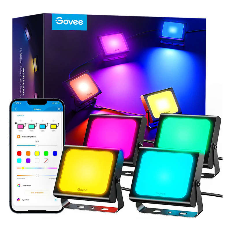 Govee RGBICWW LED Smart Flood Lights (4 Pack) - Smart Light UNBOXED DEAL