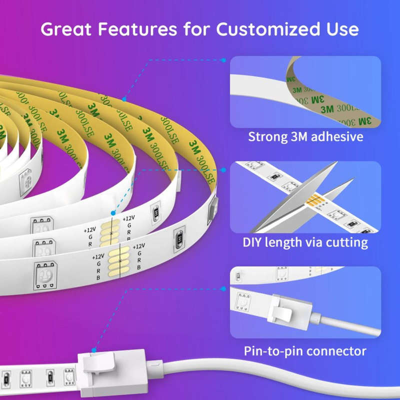 Govee RGB Smart Wi-Fi + Bluetooth LED Strip Lights [Energy Class A]