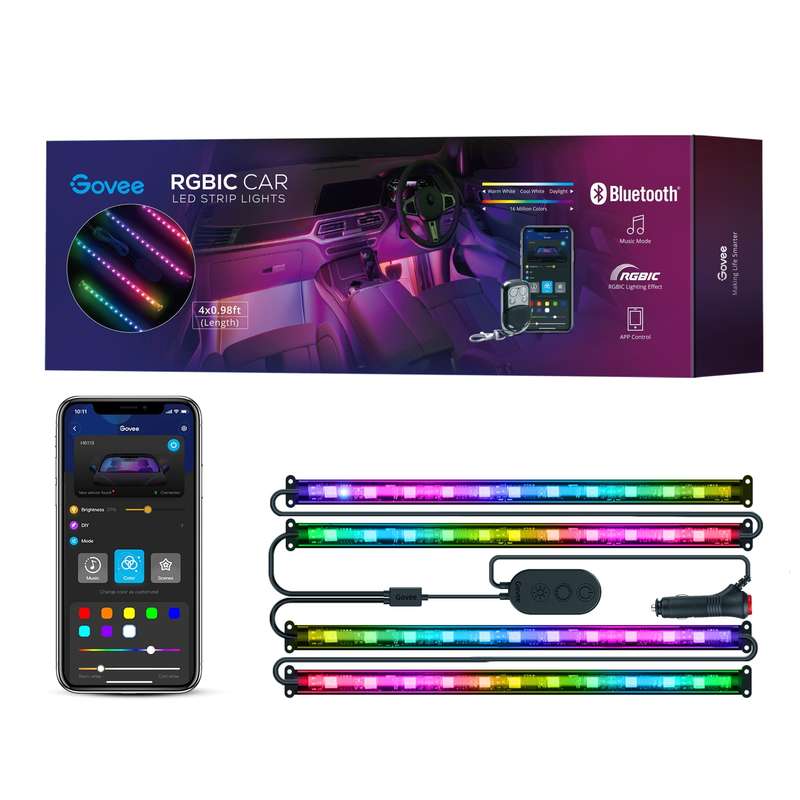 Govee RGBIC Interior Car Lights (30 Scene Mode + 4 Music Mode)