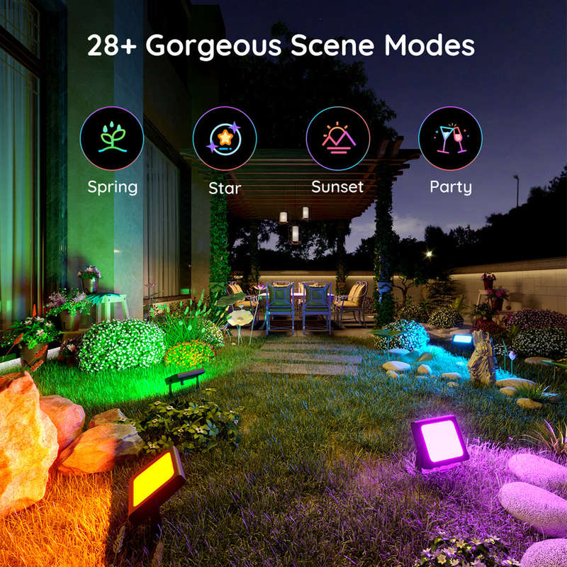 Govee RGBICWW LED Smart Flood Lights (4 Pack) - Smart Light UNBOXED DEAL