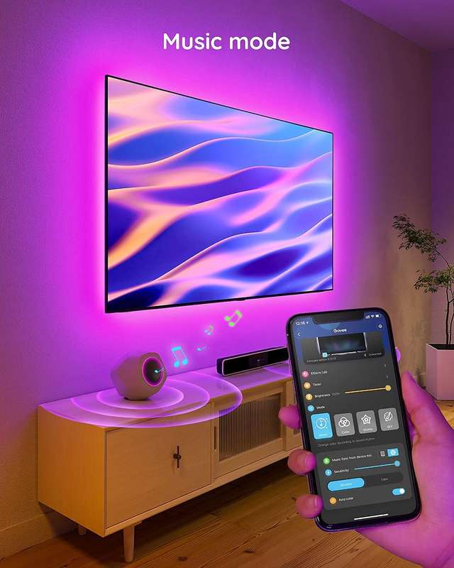 Govee Bluetooth RGB LED Backlight Strip for TVs (TV Sizes of 46-60 Inches)
