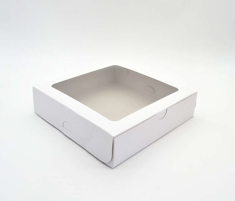 6x6x3" Window Cake and Pastry Box  - White