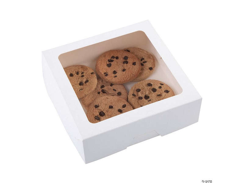 6x6x3" Window Cake and Pastry Box  - White