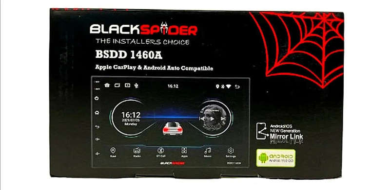 Blackspider BSDD1460A | Double Din Apple CarPlay & Android Auto Compatible