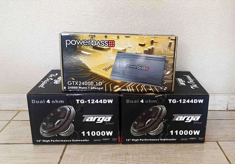 24 000W Dual 12 Inch Powerbass / Targa Car Sound Combo