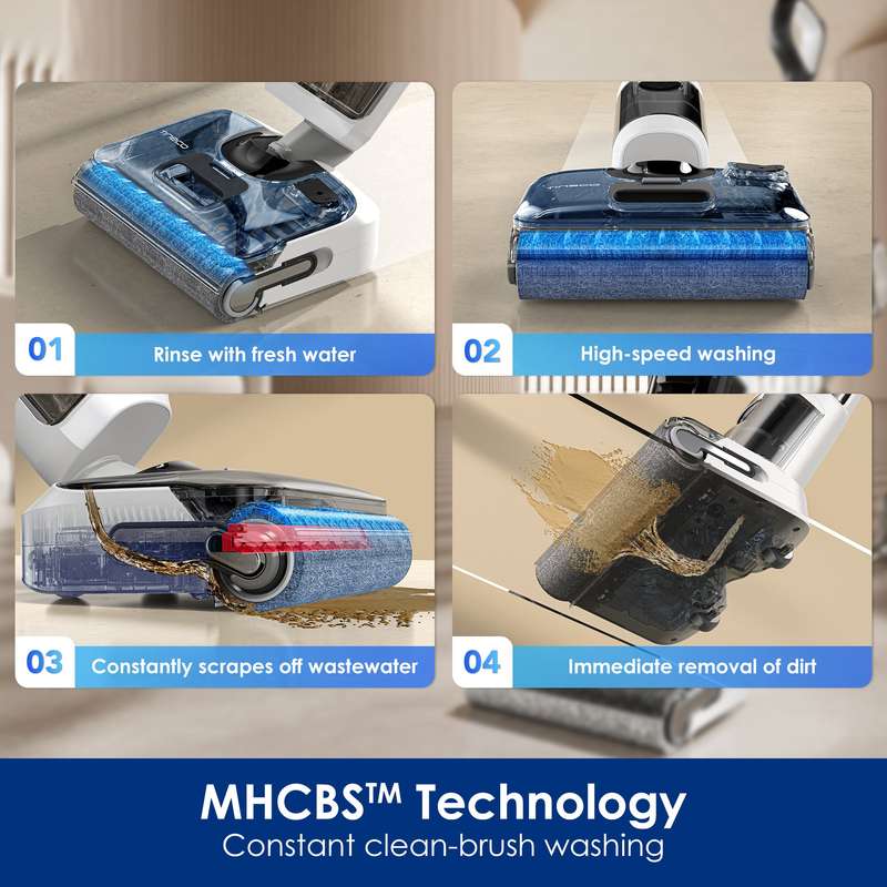 FLOOR ONE Stretch S6 - 35min, Smart 180° Lay Flat Wet Dry Cordless Vacuum Floor Washer & Mop Stick