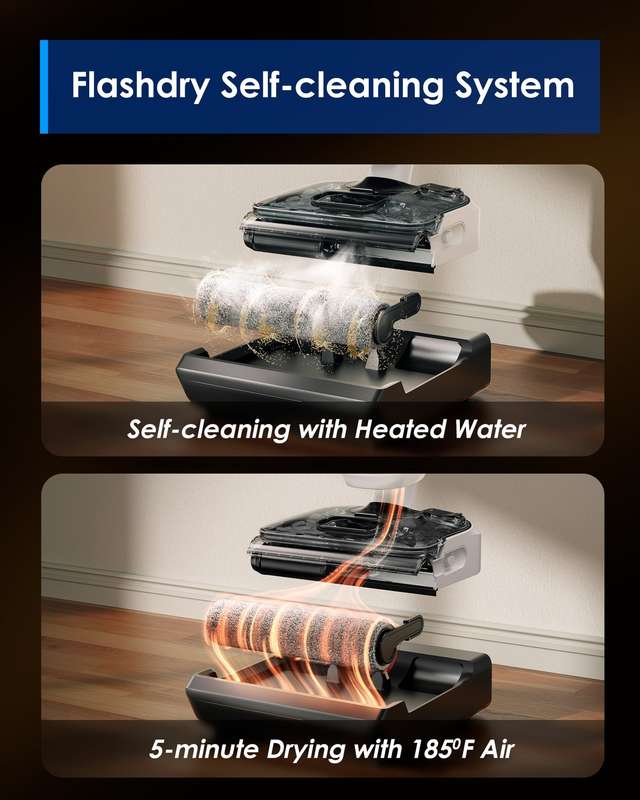 FLOOR ONE Switch S6 Stretch - 65min, Smart 180° Lay Flat Wet Dry Cordless Vacuum Floor Washer & ...
