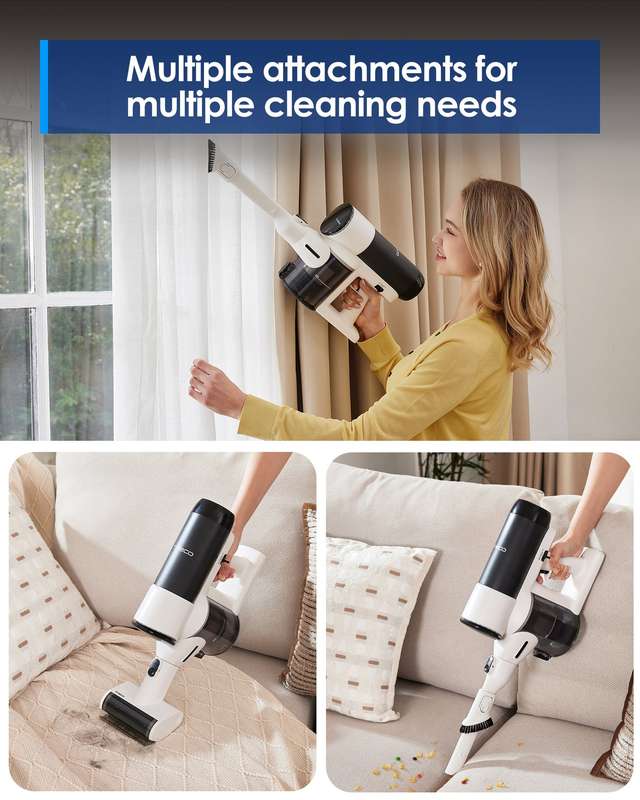 FLOOR ONE Switch S6 Stretch - 65min, Smart 180° Lay Flat Wet Dry Cordless Vacuum Floor Washer & ...