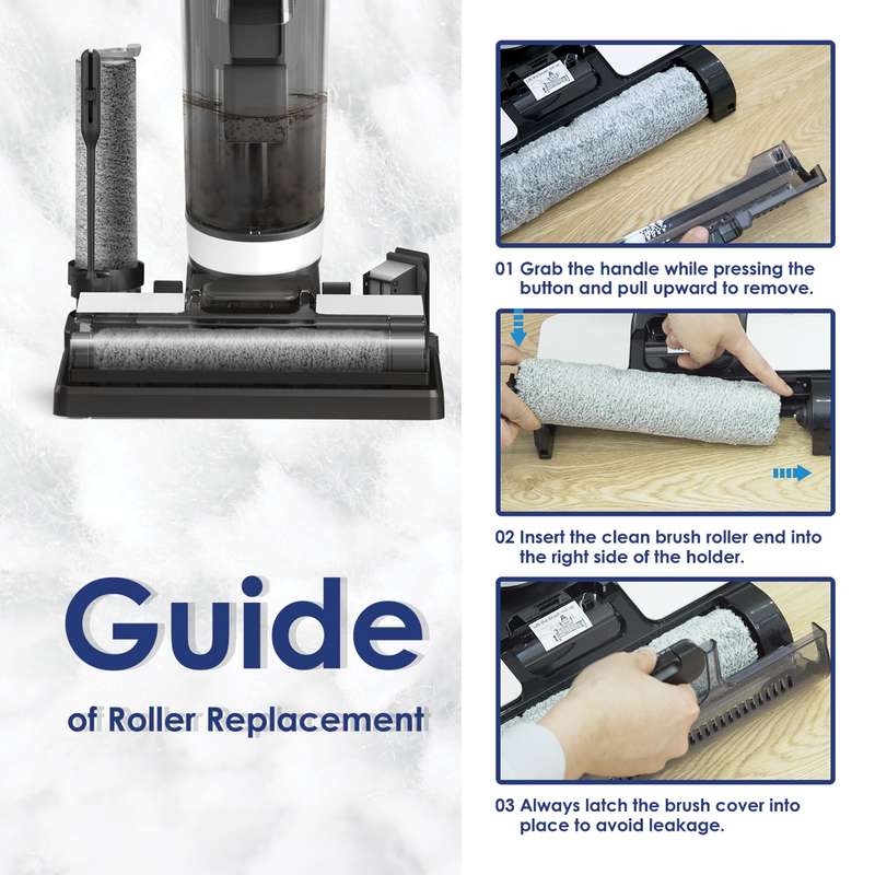 iFLOOR 3/iFLOOR Breeze/FLOOR ONE S3 Breeze Replacement 2xHEPA Filter Assembly, 2xBrush Roller