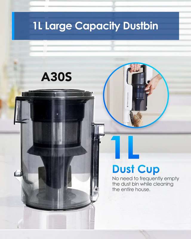 A30S - Cordless Vacuum & Handvac Stick, 60 Min, 160W
