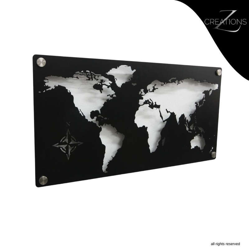 World Map Steel Wall Art