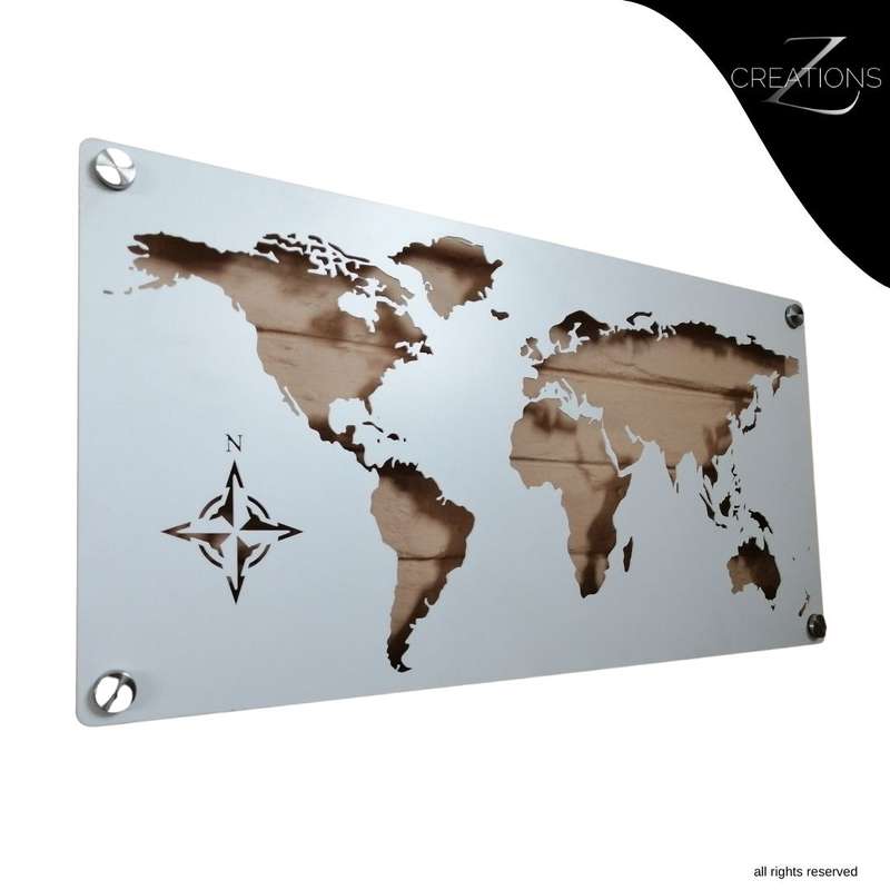 World Map Steel Wall Art